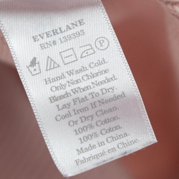 Everlane Long sleeve ribbed neck & cuff 100 % cotton sweater Blush  Pink | XXS - Picture 4 of 5